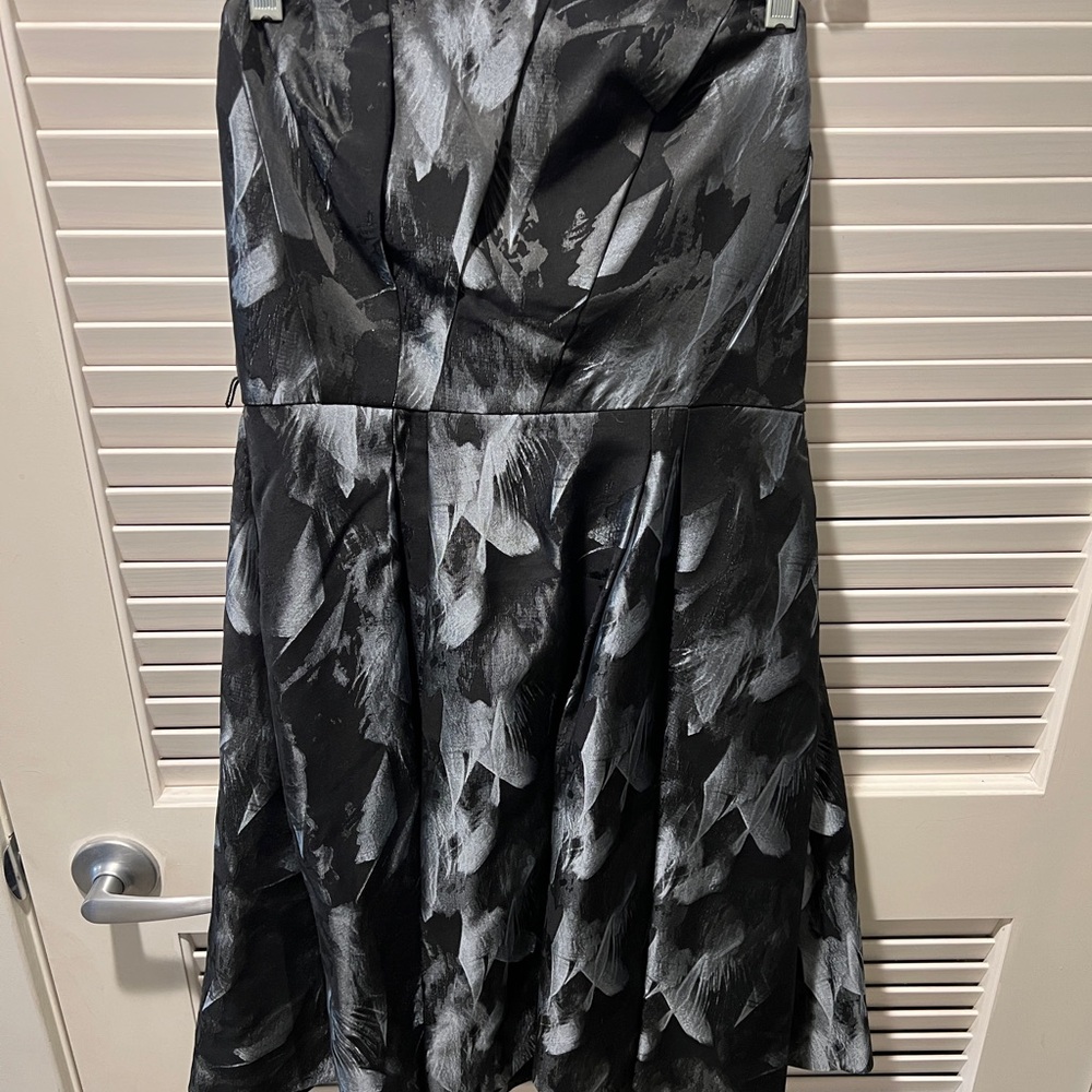 White House Black Market Black/Silver Strapless Dress